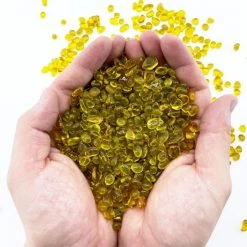 Vase Market 18 Lbs Aquarium Gravel Yellow Tumbled Glass Gem Stones, Available In 28 Lbs -vasemark Shop glass aquarium gravel beads ggm008y 5