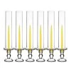 Vase Market Glass Candle Holder H-4.5" With 14" Candle Chimney Sleeves, Pack Of 12 Sets (24 Pcs)