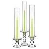 Vase Market Glass Candle Holder Set Of 3 H-3.75", 4.5", 5.5" With 14" X 2.5" Chimney Tubes, Pack Of 12 Sets (72 Pcs)