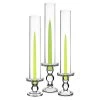 Vase Market Glass Candle Holder Set Of 3 H-3.75", 4.5", 5.5" With 18" X 2.5" Chimney Tubes, Pack Of 12 Sets (72 Pcs)