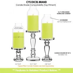 Vase Market Glass Hurricane Chimney H-8" D-2" Lamp Shade Open Ended Cover, Pack Of 16 Pcs -vasemark Shop glass candle holder sleeves 1