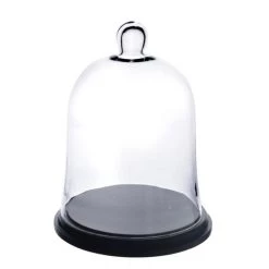 Vase Market Glass Cloche Dome H-13" D-10"Bell Jar Terrarium W/ Black Wood Base -vasemark Shop glass cloche bell jars gcl101wb.2.800