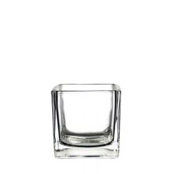 Vase Market Glass Cube Vase H-3.15" Votive Candle Holder (Multiple Packing)