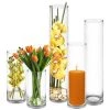 Vase Market Glass Cylinder Vase. H-10", 14", 18", 24", 28", Pack Of 6 Pcs