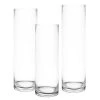 Vase Market Glass Cylinder Vases Set Of 3, H-12", 14", 16" D-4", Pack Of 6 Sets (18 Pcs)