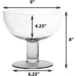 Vase Market Glass Footed Compote Fruit Bowl. H-8" D-9" Pedestal, Pack Of 2 Pcs -vasemark Shop glass fruit bowl no lid 1