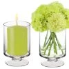 Vase Market Short Stem H-6" Open-3.75" Pedestal Glass Candle Holders (Multiple Packing)