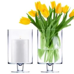 Vase Market Stem Pedestal H-10" Open-6" Glass Footed Candle Holders (Multiple Packing)