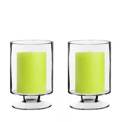 Vase Market Short Stem H-6" Open-3.75" Pedestal Glass Candle Holders (Multiple Packing) -vasemark Shop glass pedestal candle holder gfc106