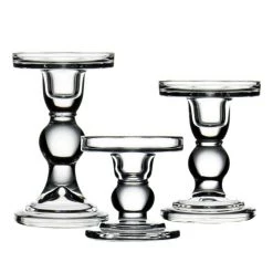 Vase Market Glass Candle Holder Set Of 3 H-3.75", 4.5", 5.5" With 18" X 2.5" Chimney Tubes, Pack Of 12 Sets (72 Pcs) -vasemark Shop glass pillar candle holders gch201 set 1 2 1 2