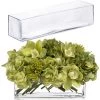 Vase Market Glass Rectangle Vase H-4" Open-16"x 4" (Multiple Packing)