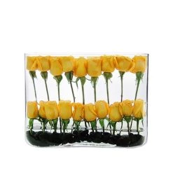 Vase Market Round Edge Rectangle Vase H-12" Open-16"x3" Large Centerpieces -vasemark Shop glass rectangle vase decor 2