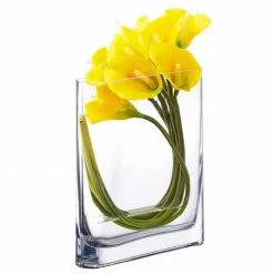 Vase Market Glass Rectangle Vase Round Edge H-8" Open-7"x1.75" (Multiple Packing)