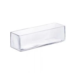 Vase Market Glass Rectangle Vase H-4" Open-12"x 4" Planter (Multiple Packing)