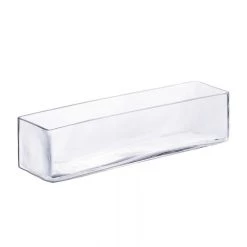 Vase Market Glass Rectangle Vase H-4" Open-16"x 4" (Multiple Packing) -vasemark Shop glass rectangle vases gcb169l.3.800