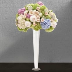 Vase Market Glass Trumpet Vase White H-24" Event Centerpiece (Multiple Packing) 9 Vase Market Glass Trumpet Vase White H-24" Event Centerpiece (Multiple Packing) -vasemark Shop glass white trumpet vases gtr135wt 1