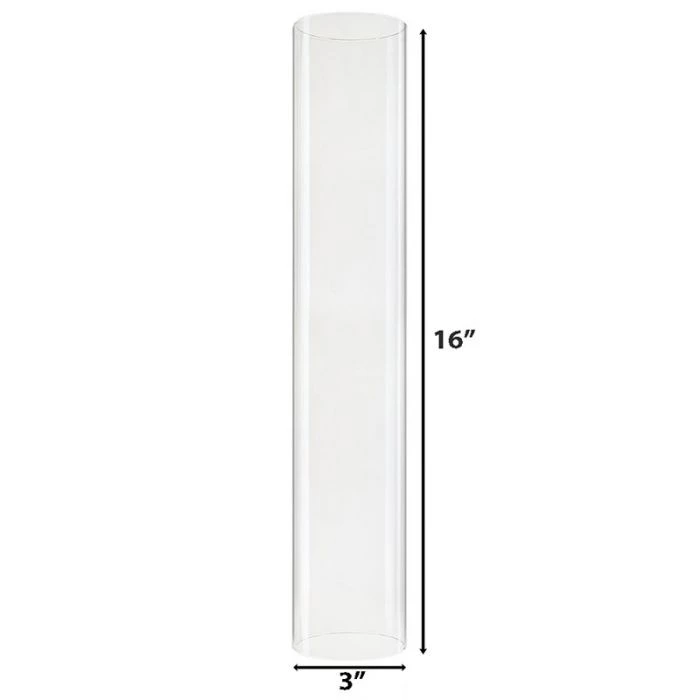 Vase Market Hurricanes Candle Shade H-16" D-3" Chimney Tubes Cover (Multiple Packing) 2 Vase Market Hurricanes Candle Shade H-16" D-3" Chimney Tubes Cover (Multiple Packing) - Image 2