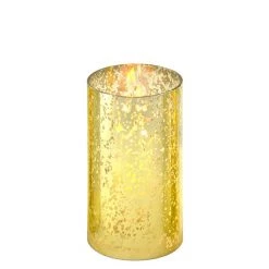 Vase Market Open End Hurricane H-6" D-3" Gold Flecked Candle Lamp Shade Cover (Multiple Packing)