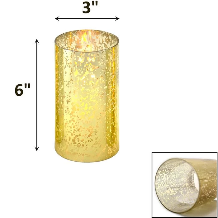 Vase Market Open End Hurricane H-6" D-3" Gold Flecked Candle Lamp Shade Cover (Multiple Packing) 2 Vase Market Open End Hurricane H-6" D-3" Gold Flecked Candle Lamp Shade Cover (Multiple Packing) - Image 2