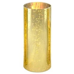 Vase Market Open End Hurricane H-10" D-4" Gold Flecked Candle Lamp Shade Cover (Multiple Packing)