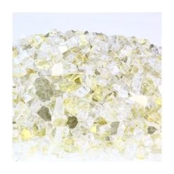 Vase Market 40 Lbs Fire Pit Glass Tempered Fire Glass 1/2" Reflective Gold (Approx 4 Sq. Ft) -vasemark Shop gold fire pit glass fg050gd 2