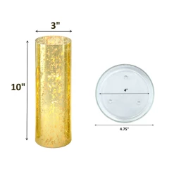 vasemark Shop -vasemark Shop gold flecked mercury chimney tubes with glass plates gch03010 dim