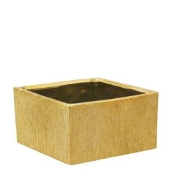 Vase Market Etched Gold 8" X 8" Ceramic Square Vase, Pack Of 2 Pcs