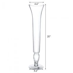 Vase Market Glass Trumpet Vases H-20" D-4.5" Wedding Centerpiece (Multiple Packing) 6 Vase Market Glass Trumpet Vases H-20" D-4.5" Wedding Centerpiece (Multiple Packing) -vasemark Shop gtr110 dimension.1000