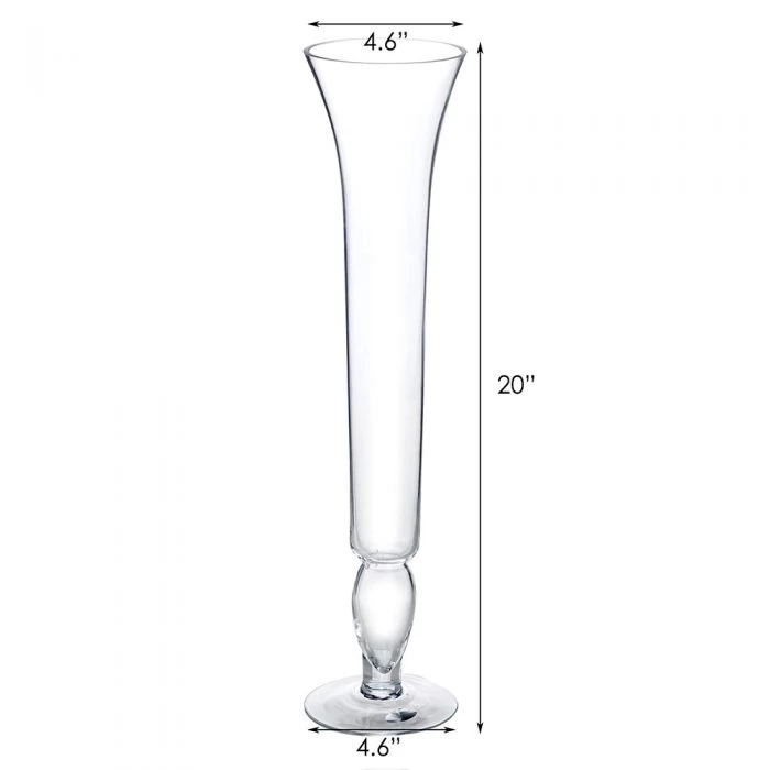 Vase Market Glass Trumpet Vases H-20" D-4.5" Wedding Centerpiece (Multiple Packing) 3 Vase Market Glass Trumpet Vases H-20" D-4.5" Wedding Centerpiece (Multiple Packing) - Image 3