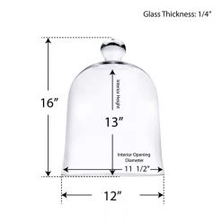 Vase Market Glass Cloche Dome H-16" D-12" Terrarium Bell Jar 5 Vase Market Glass Cloche Dome H-16" D-12" Terrarium Bell Jar -vasemark Shop large glass cloches knob gcl101 16.dim .800