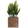 Vase Market Wood Cube Large Planter Box W/ Zinc Liner Natural H-12" Open-12"x12"