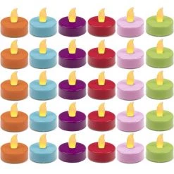 Vase Market 240-pcs LED Flameless Tealight Candles (Multiple Colors)