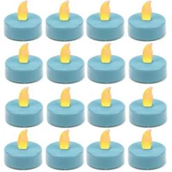 Vase Market 120-pcs LED Flameless Flickering Tealight Candles, Blue (Multiple Packing)