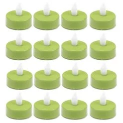 Vase Market 120-pcs LED Flameless Flickering Tealight Candles, Green (Multiple Packing) - Free Shipping -vasemark Shop led tealight candle holders lte01wam green 1
