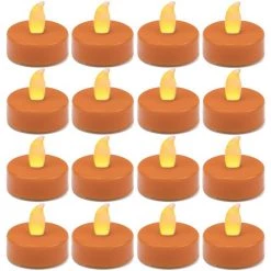 Vase Market 240-pcs LED Flameless Halloween Tealight Candles, Orange (Multiple Packing)