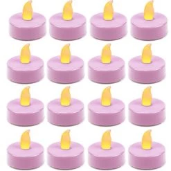 Vase Market 120-pcs LED Flameless Flickering Tealight Candles, Pink (Multiple Packing)