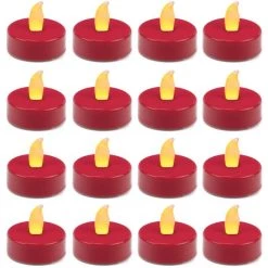 Vase Market 120-pcs LED Flameless Flickering Tealight Candles, Red (Multiple Packing)