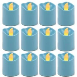 Vase Market 72 Pcs LED Votive Candle, Blue H-1.5" D-1.5" (Multiple Packing)