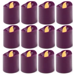 Vase Market 72 Pcs LED Fuchsia Votive Candle H-1.5" D-1.5" (Multiple Packing)