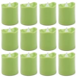 Vase Market 72 Pcs LED Green Votive Candle H-1.5" D-1.5" (Multiple Packing) -vasemark Shop led votive candle holders lvoc01wam g 4