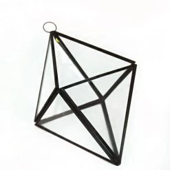 Vase Market Hanging Geometric Terrarium H-8" D-6" Metal Frame W/ Chain -vasemark Shop mfgr060608 3