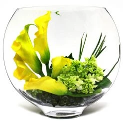 Vase Market Glass Moon Shape Vase H-10.25" D-3.75" Oval Centerpieces (Multiple Packing)