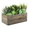 Vase Market Wood Rectangle Planter Box W/ Plastic Liner H-4" Open-10"x5" (Multiple Packing)