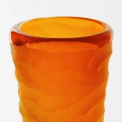 Vase Market Carved Tiered Orange Green Hourglass Vase. H-15" D-2.7" -vasemark Shop orange green vase dg0050og 1