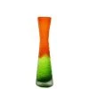 Vase Market Carved Tiered Orange Green Hourglass Vase. H-11" D-2.25"