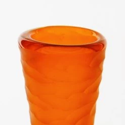 Vase Market Carved Tiered Orange Green Hourglass Vase. H-11" D-2.25" -vasemark Shop orange green vase dg0051og 2