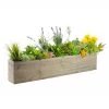 Vase Market Wood Rectangle Long Planter Box W/ Plastic Liner Natural H-6" Open-35" X 6"