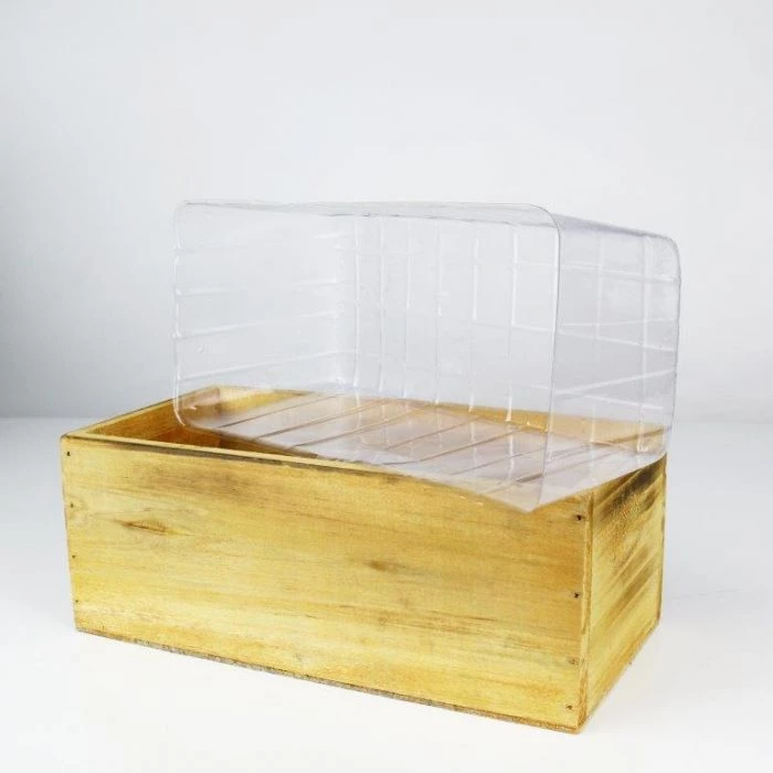 Vase Market Wood Rectangle Light Brown Planter Box W/ Plastic Liner H-4" Open-10"x5" (Multiple Packing) 4 Vase Market Wood Rectangle Light Brown Planter Box W/ Plastic Liner H-4" Open-10"x5" (Multiple Packing) - Image 4