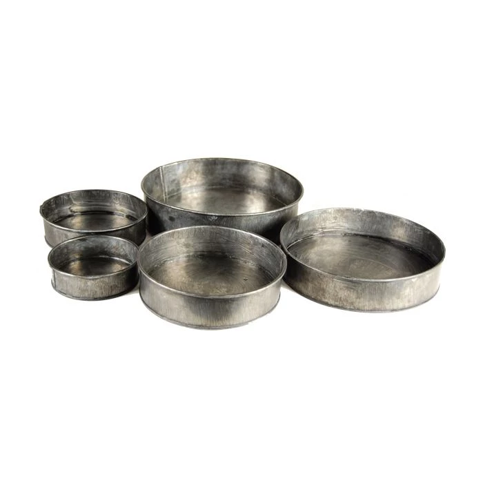 Vase Market Set Of 5 Zinc Cylinder Dish Iron Grey Finish D-4",5",6",7",8" (Multiple Packing) 8 Vase Market Set Of 5 Zinc Cylinder Dish Iron Grey Finish D-4",5",6",7",8" (Multiple Packing) - Image 8