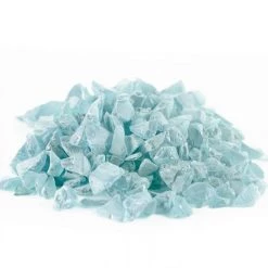 Vase Market 18 Lbs Vase Filler Sea Glass Frosted Light Blue 0.5" - 1", Available In 28 Lbs